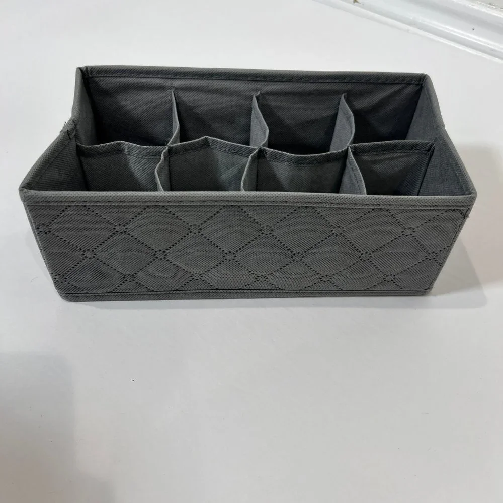 Sorbus Gray Collapsible 8 Sock/Undergarment Drawer Storage